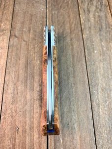 A.G. Russell Seki Japan Made Lockback Quince Burlwood ATS-34 Stainless Early 2000’s 