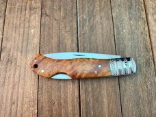 A.G. Russell Seki Japan Made Lockback Quince Burlwood ATS-34 Stainless Early 2000’s 