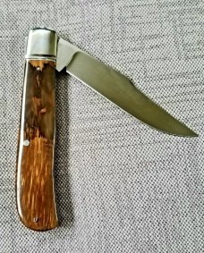 Bobby Toole Custom Mammoth Ivory Backpocket Knife, New, CPM-154 ,4 5/8" ,Steel Bolsters..shield Bobby Toole Custom Mammoth Ivory Backpocket Knife, New, CPM-154 ,4 5/8" ,Steel Bolsters..shield