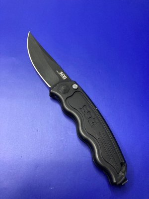SOG TAC MINI AUTO BLACK DROP POINT BLADE