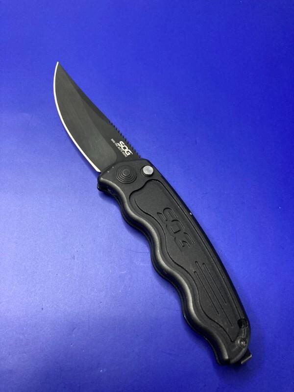 SOG TAC MINI AUTO BLACK DROP POINT BLADE SOG TAC MINI AUTO BLACK DROP POINT BLADE