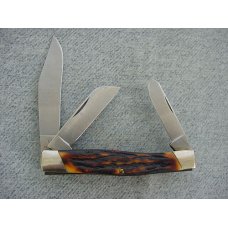 RARE CAMILLUS, NEW YORK, U.S.A., Large Locking, Staglon, Slant Bolsters, Etched Stockman's Knife MIB RARE CAMILLUS, NEW YORK, U.S.A., Large Locking, Staglon, Slant Bolsters, Etched Stockman's Knife MIB