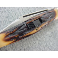 RARE CAMILLUS, NEW YORK, U.S.A., Large Locking, Staglon, Slant Bolsters, Etched Stockman's Knife MIB RARE CAMILLUS, NEW YORK, U.S.A., Large Locking, Staglon, Slant Bolsters, Etched Stockman's Knife MIB