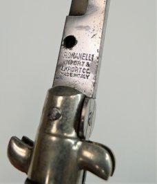 Vintage 1950s Small ROMANELLI Horn Scales Picklock Italian Stiletto Switch Blade 5 3/8 " Vintage 1950s Small ROMANELLI Horn Scales Picklock Italian Stiletto Switch Blade 5 3/8 "