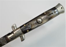 Vintage 1950s Small ROMANELLI Horn Scales Picklock Italian Stiletto Switch Blade 5 3/8 " Vintage 1950s Small ROMANELLI Horn Scales Picklock Italian Stiletto Switch Blade 5 3/8 "