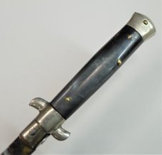 Vintage 1950s Small ROMANELLI Horn Scales Picklock Italian Stiletto Switch Blade 5 3/8 " Vintage 1950s Small ROMANELLI Horn Scales Picklock Italian Stiletto Switch Blade 5 3/8 "