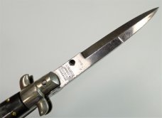 Vintage 1950s Small ROMANELLI Horn Scales Picklock Italian Stiletto Switch Blade 5 3/8 " Vintage 1950s Small ROMANELLI Horn Scales Picklock Italian Stiletto Switch Blade 5 3/8 "