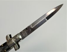 Vintage 1950s Small ROMANELLI Horn Scales Picklock Italian Stiletto Switch Blade 5 3/8 " Vintage 1950s Small ROMANELLI Horn Scales Picklock Italian Stiletto Switch Blade 5 3/8 "