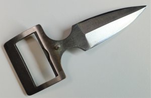 Vintage 1980s BOWEN KNIFE Push Knife Belt Buckle Nice!