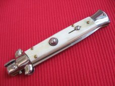 New ITALY INOX 9" BLONDE HORN Bayonet BLADE ITALIAN STILETTO Knife New ITALY INOX 9" BLONDE HORN Bayonet BLADE ITALIAN STILETTO Knife