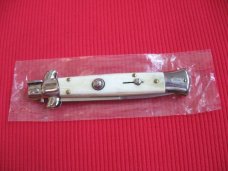 New ITALY INOX 9" BLONDE HORN Bayonet BLADE ITALIAN STILETTO Knife New ITALY INOX 9" BLONDE HORN Bayonet BLADE ITALIAN STILETTO Knife