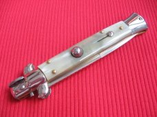 New ITALY INOX 9" BLONDE HORN Bayonet BLADE ITALIAN STILETTO Knife New ITALY INOX 9" BLONDE HORN Bayonet BLADE ITALIAN STILETTO Knife
