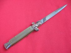 New ITALY INOX 9" BLONDE HORN Bayonet BLADE ITALIAN STILETTO Knife New ITALY INOX 9" BLONDE HORN Bayonet BLADE ITALIAN STILETTO Knife