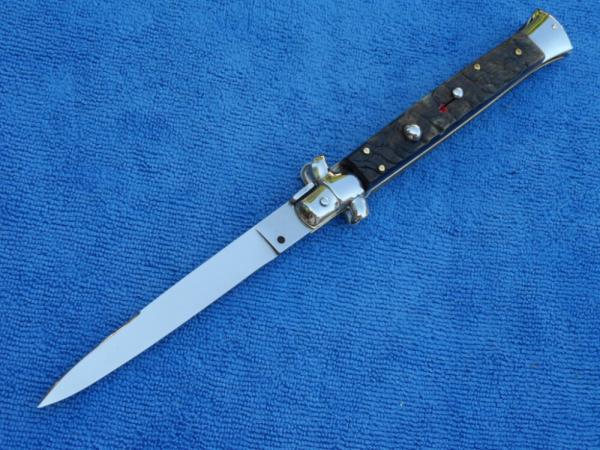 11" Renzo Beltrame Rams Horn Swedge Italian Stiletto Knife 11" Renzo Beltrame Rams Horn Swedge Italian Stiletto Knife