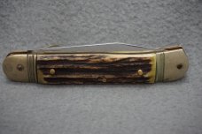+ VTG SCARCE HUBERTUS SOLINGEN ROSTFREI BUCKHORN MEDIUM 'SPRINGER' LEVERLOCK AUTOMATIC KNIFE +