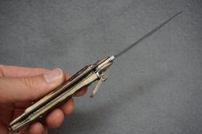 + VTG SCARCE HUBERTUS SOLINGEN ROSTFREI BUCKHORN MEDIUM 'SPRINGER' LEVERLOCK AUTOMATIC KNIFE +
