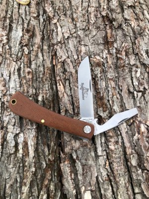 GEC FARM & FIELD 715222 NATURAL CANVAS MICARTA SOD BUSTER1095 CARBON KNIFE 