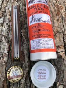 GEC FARM & FIELD 715222 NATURAL CANVAS MICARTA SOD BUSTER1095 CARBON KNIFE 