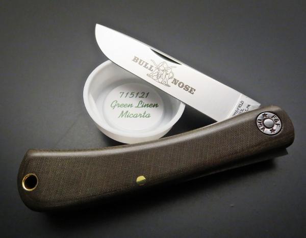 Great Eastern Cutlery #71 Bullnose Sodbuster Green Linen Micarta GEC 715121