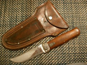 UNION CUTLERY KNIFE AXE BLADE CHANGER KABAR FIXED BLADE SHEATH KNIFE KNIVES OLD ANTIQUE VINTAGE