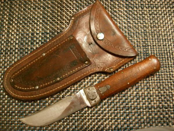 UNION CUTLERY KNIFE AXE BLADE CHANGER KABAR FIXED BLADE SHEATH KNIFE KNIVES OLD ANTIQUE VINTAGE
