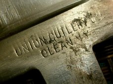 UNION CUTLERY KNIFE AXE BLADE CHANGER KABAR FIXED BLADE SHEATH KNIFE KNIVES OLD ANTIQUE VINTAGE