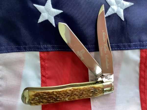 Vintage 1977 Queen Master Cutler Collection Trapper Pocket Knife w/ Beautiful Handles Vintage 1977 Queen Master Cutler Collection Trapper Pocket Knife w/ Beautiful Handles