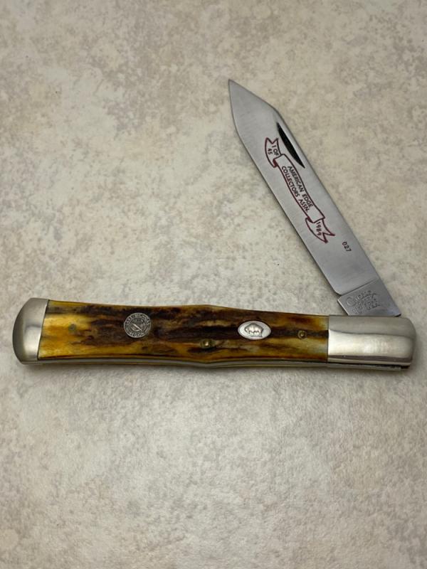 Cripple Creek USA Old Fort TN 1989  American Edge 1 of 45 Stag Coke Bottle Knife 