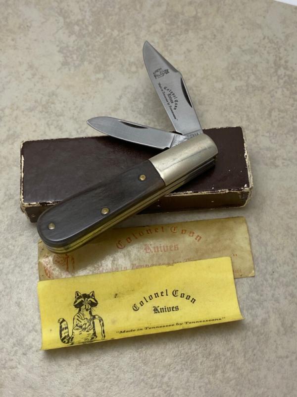 Original Colonel Coon Knives Col. Coon Tenn. USA Bone Barlow Knife in Box