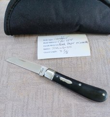 Bobby Toole Swayback Lambsfoot Slipjoint, CPM-154 ,3 7/8"..Paper Micar ,Steel Bolsters..shield,coa Bobby Toole Swayback Lambsfoot Slipjoint, CPM-154 ,3 7/8"..Paper Micar ,Steel Bolsters..shield,coa