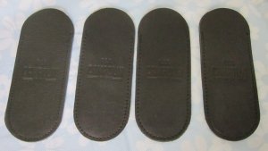 4 ITALIAN BLACK LEATHER AGA CAMPOLIN ITALY EMBOSSED SWITCHBLADE KNIFE POUCHES