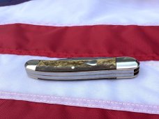 Bulldog Brand 2 Blade Copperhead Knife w/ Gold Dust Handles +Heart Shield & Rabbit Hound Blade Etch Bulldog Brand 2 Blade Copperhead Knife w/ Gold Dust Handles +Heart Shield & Rabbit Hound Blade Etch