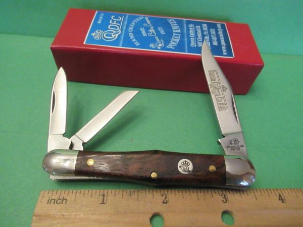Queen Cutlery Titusville Pa Curly Zebra Swell Center Whittler Pattern # 48 Queen Cutlery Titusville Pa Curly Zebra Swell Center Whittler Pattern # 48