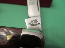 Queen Cutlery Titusville Pa Curly Zebra Swell Center Whittler Pattern # 48 Queen Cutlery Titusville Pa Curly Zebra Swell Center Whittler Pattern # 48