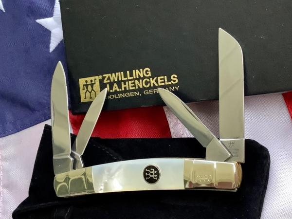 J A Henckels Congress Knife w/ Beauty Mother of Pearl Handles - NOS in Orig Box +leather pouch & COA J A Henckels Congress Knife w/ Beauty Mother of Pearl Handles - NOS in Orig Box +leather pouch & COA