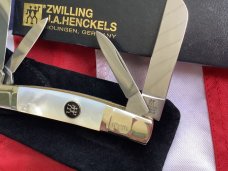 J A Henckels Congress Knife w/ Beauty Mother of Pearl Handles - NOS in Orig Box +leather pouch & COA J A Henckels Congress Knife w/ Beauty Mother of Pearl Handles - NOS in Orig Box +leather pouch & COA