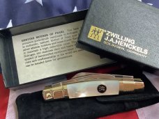 J A Henckels Congress Knife w/ Beauty Mother of Pearl Handles - NOS in Orig Box +leather pouch & COA J A Henckels Congress Knife w/ Beauty Mother of Pearl Handles - NOS in Orig Box +leather pouch & COA