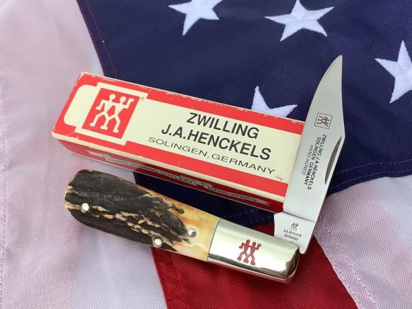 Zwilling J A Henckels 1 Blade "Hand Forged" Barlow (HK-14-S) with Premium Stag Handles -NOS Zwilling J A Henckels 1 Blade "Hand Forged" Barlow (HK-14-S) with Premium Stag Handles -NOS