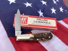 Zwilling J A Henckels 1 Blade "Hand Forged" Barlow (HK-14-S) with Premium Stag Handles -NOS Zwilling J A Henckels 1 Blade "Hand Forged" Barlow (HK-14-S) with Premium Stag Handles -NOS