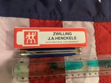Vintage J A Henckels 3 Blade Stockman Pocket Knife with Blue Handles & Black Shield -NOS Vintage J A Henckels 3 Blade Stockman Pocket Knife with Blue Handles & Black Shield -NOS
