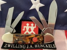 Vintage J A Henckels 5 Blade Canoe w/ Dark Brown to Light Brown Pattern Handles -NM -NICE ONE! Vintage J A Henckels 5 Blade Canoe w/ Dark Brown to Light Brown Pattern Handles -NM -NICE ONE!