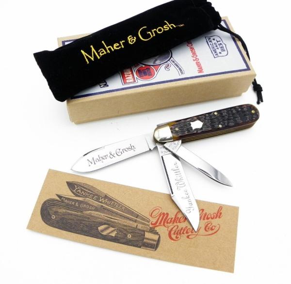Maher & Grosh #498 The Yankee Whittler by Great Eastern; 3 3/4” closed, jigged bone handles