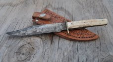 Challenge Cutlery Co. Sheffield England Blade Etched The Hunter's Knife Factory Edge Tarnished 10" 