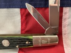 Burnt Chimney Razor Barlow Knife w/ Green Bone Handles -Used Burnt Chimney Razor Barlow Knife w/ Green Bone Handles -Used