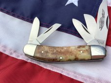 Vintage Parker 5 blade Stockman Knife with Appaloosa Bone handles & Flying Eagle Blade Etching Vintage Parker 5 blade Stockman Knife with Appaloosa Bone handles & Flying Eagle Blade Etching
