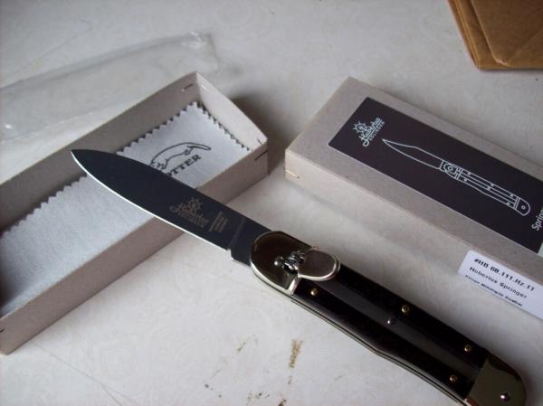 Hubertus Knife Solingen, Germany Large Size 11 Exotic Ebonywood NIB