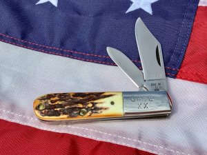 Case XX 1982, 8 Dot Barlow Knife w/ Great Stag Handles -Mdl# 52009 1/2 SSP -Serial #2210 -NM