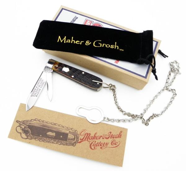 Maher & Grosh #14 Chain Knife – Boy’s Knife by Great Eastern; 3 1/2” closed, jigged bone handles