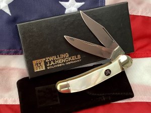 J A Henckels Copperhead Pocket Knife w/ Fantastic Mother of Pearl Handles -NOS
