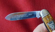 EXCELLENT CONDITION VINTAGE STA-SHARP HIGH CARBON STEEL USA BOY SCOUT KNIFE ETCHED 1927-1940 EXCELLENT CONDITION VINTAGE STA-SHARP HIGH CARBON STEEL USA BOY SCOUT KNIFE ETCHED 1927-1940